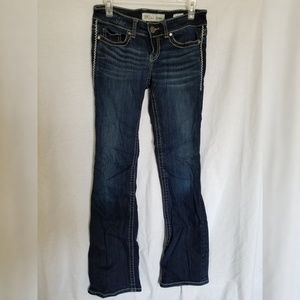 EUC dark wash stella bootcut buckle jeans